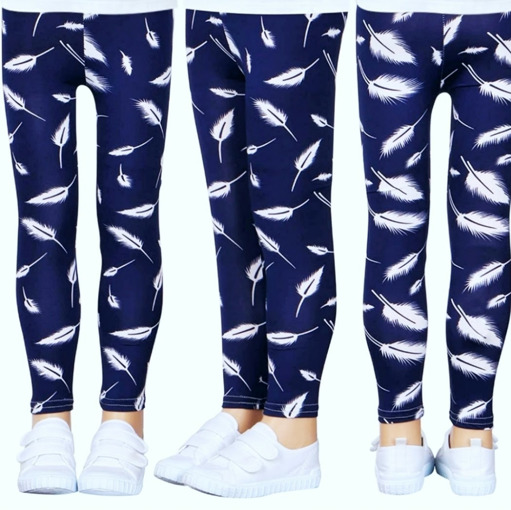Girls Feather Patterned Butter Soft Leggings